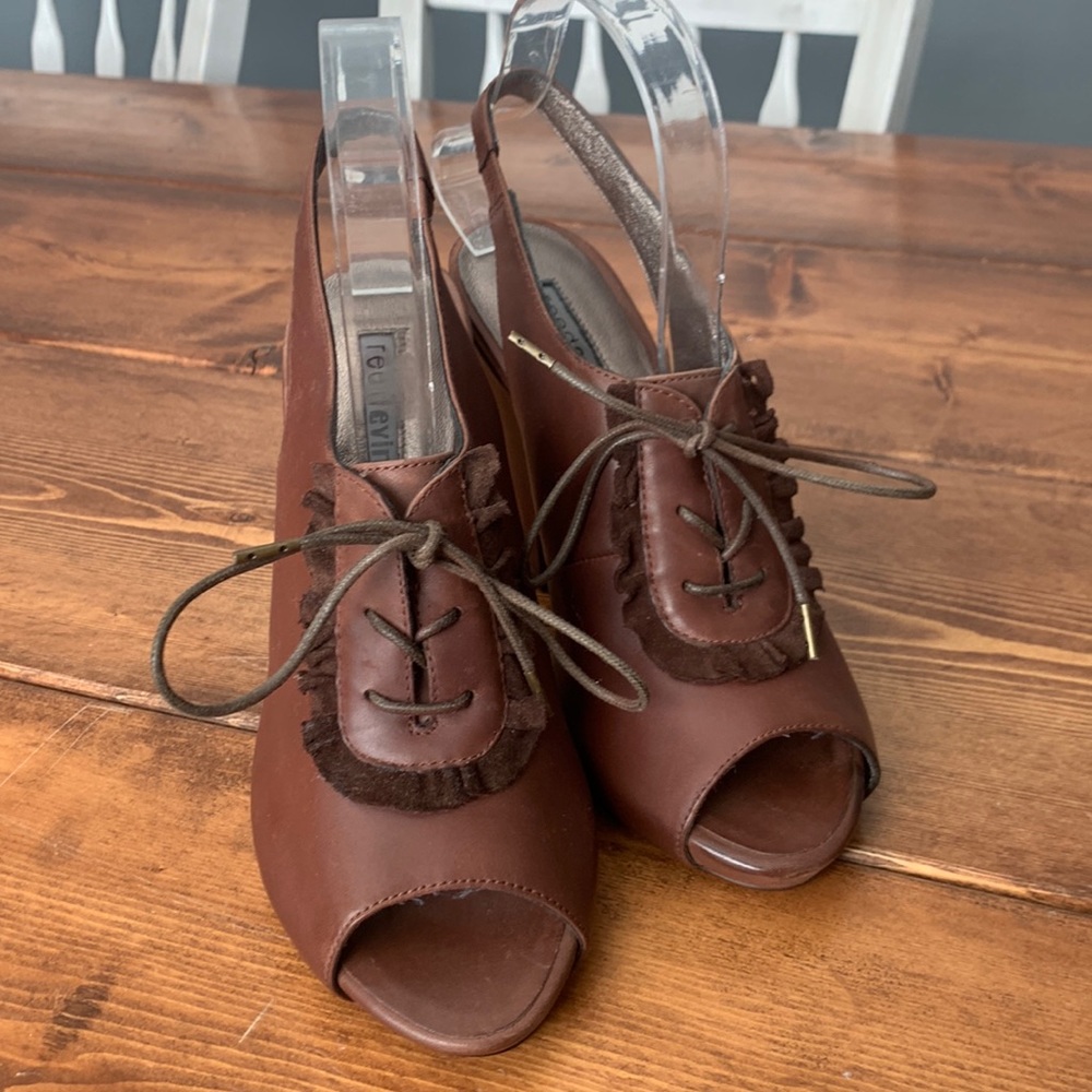 Anthropologie reedevins leather HEELS size 7.5 - Picture 2 of 10